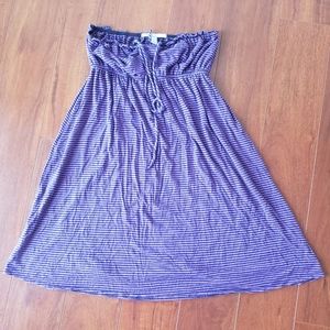 Old Navy L Striped Strapless Dress